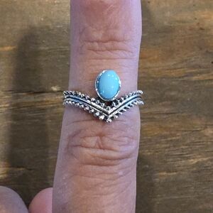 Fashion Jewelry Silver Ring with Turquoise Cabochon